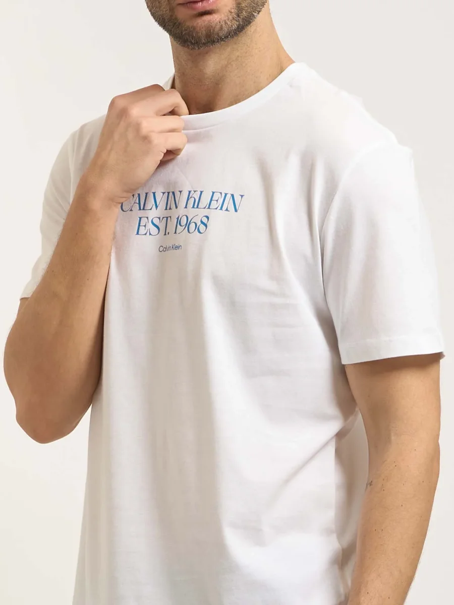 T-SHIRT BIANCA CALVIN KLEIN JEANS 30S WHOLESALE DA UOMO - immagine 3