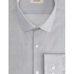 CAMICIA BIANCA CALVIN KLEIN SLIM FIT MICROSTAMPA DA UOMO