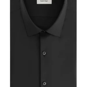 CAMICIA NERA CALVIN KLEIN SLIM PERFORMANCE DA UOMO