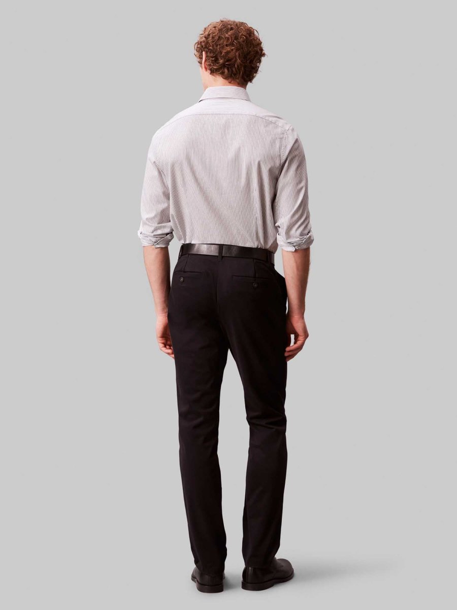 CAMICIA BIANCA CALVIN KLEIN SLIM FIT A RIGHE DA UOMO - immagine 4