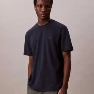T-SHIRT BLU CALVIN KLEIN IN COTONE PIMA DA UOMO