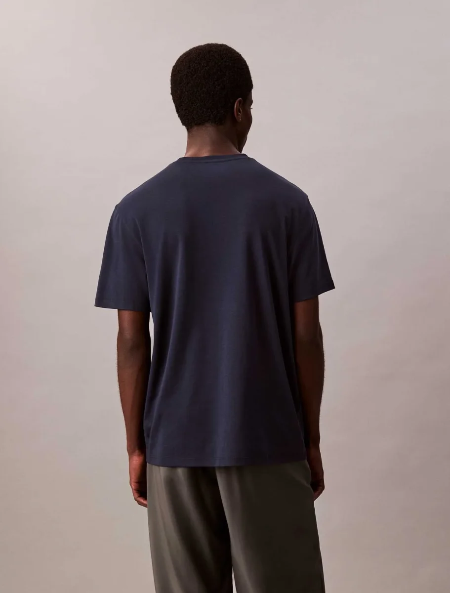 T-SHIRT BLU CALVIN KLEIN IN COTONE PIMA DA UOMO - immagine 4