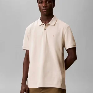 POLO BEIGE CALVIN KLEIN REFINED PIQUE DA UOMO