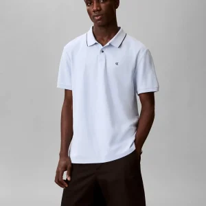 POLO CELESTE CALVIN KLEIN REFINED PIQUE DA UOMO