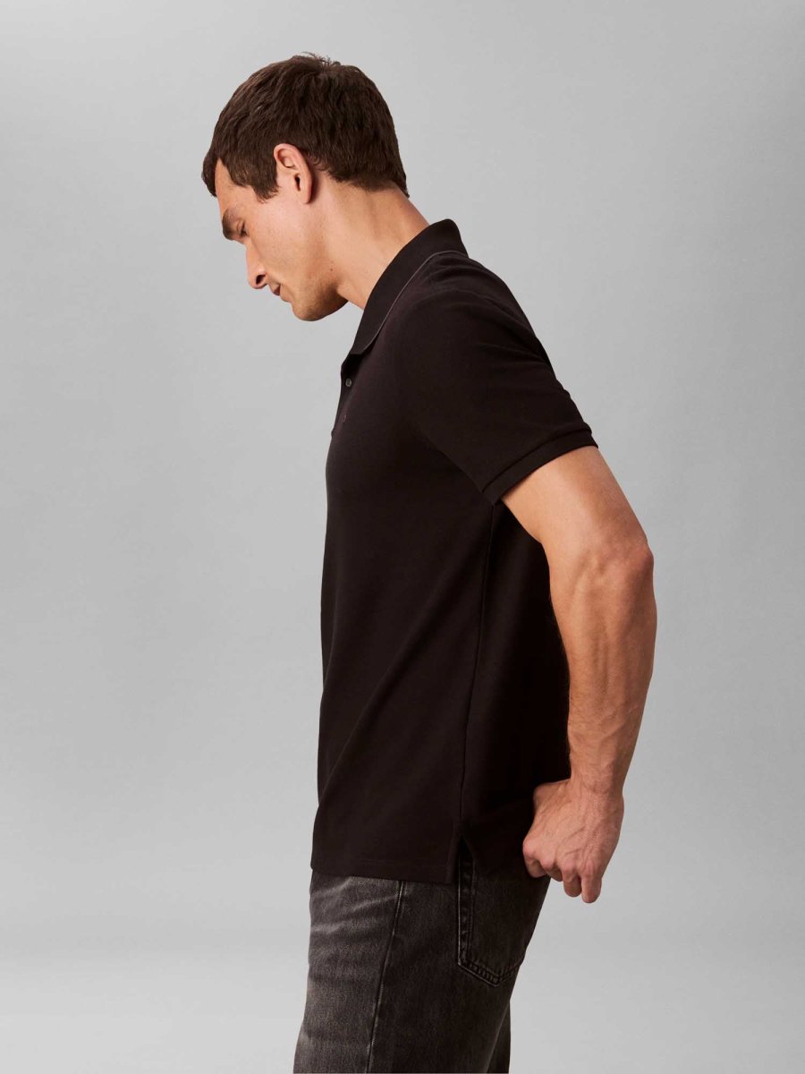 POLO NERO CALVIN KLEIN REFINED PIQUE DA UOMO - immagine 5