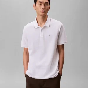 POLO BIANCO CALVIN KLEIN REFINED PIQUE DA UOMO