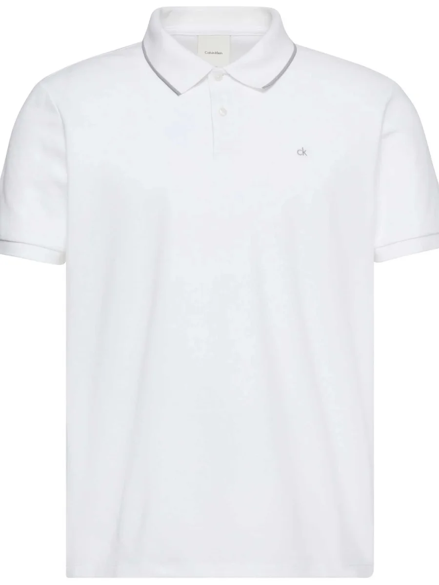 POLO BIANCO CALVIN KLEIN REFINED PIQUE DA UOMO - immagine 3