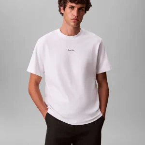 T-SHIRT BIANCA CALVIN KLEIN JEANS  TAGLIO RELAXED DA UOMO