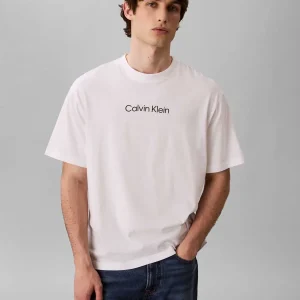 T-SHIRT BIANCA CALVIN KLEIN CON LOGO STAMPATO DA UOMO
