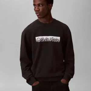 FELPA NERA CALVIN KLEIN GIROCOLLO SPORTSWEAR DA UOMO