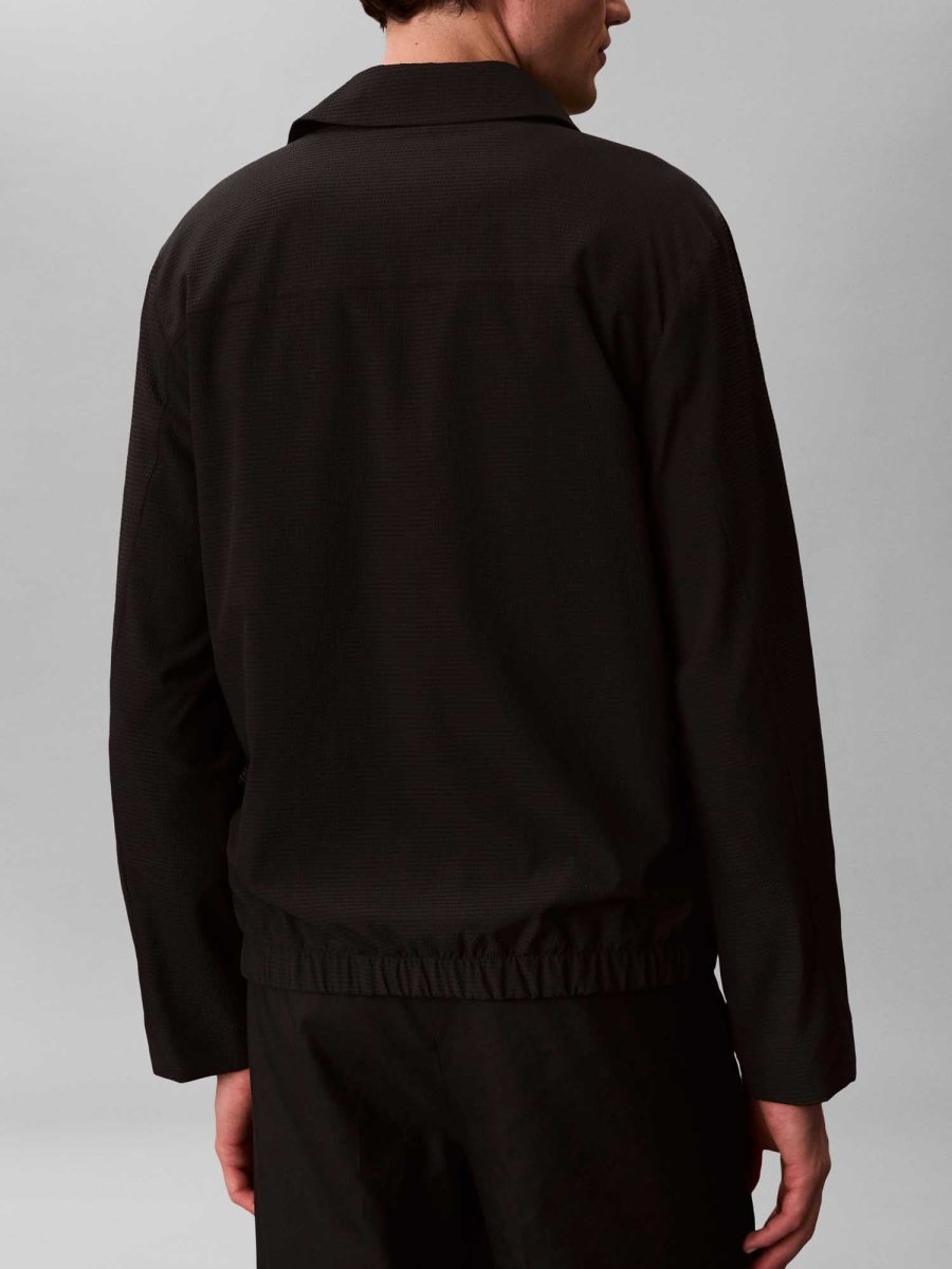 GIUBBINO NERO CALVIN KLEIN BLOUSON IN SEERSUCKER DA UOMO - immagine 3