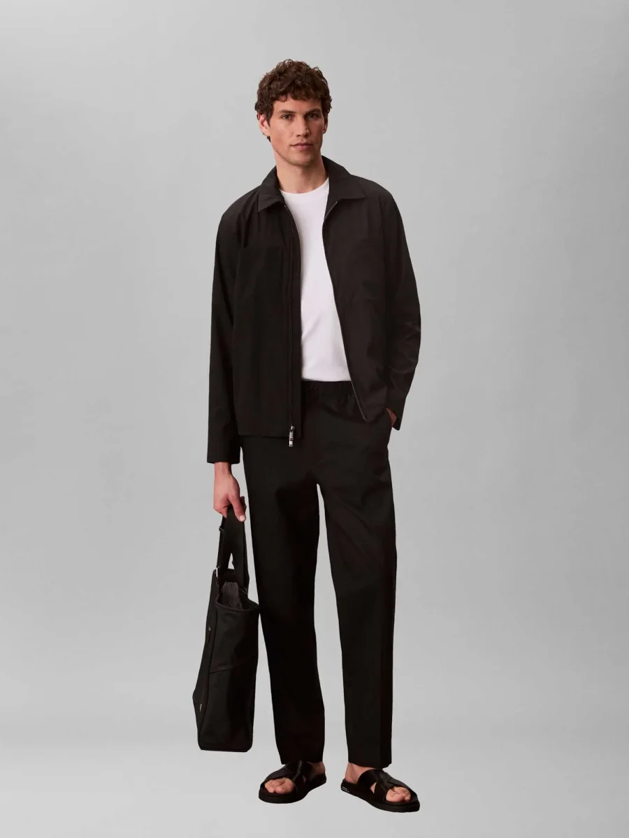 GIUBBINO NERO CALVIN KLEIN BLOUSON IN SEERSUCKER DA UOMO - immagine 4