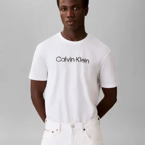 T-SHIRT BIANCA CALVIN KLEIN BASIC 30S WHOLESALE DA UOMO
