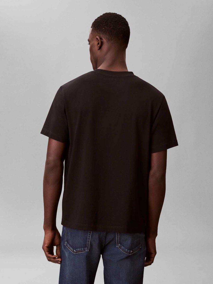 T-SHIRT NERA CALVIN KLEIN BASIC CON LOGO STAMPATO DA UOMO - immagine 4
