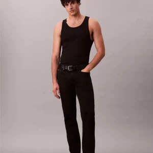 JEANS IN DENIM BLACK CALVIN KLEIN SLIM STRAIGHT DA UOMO