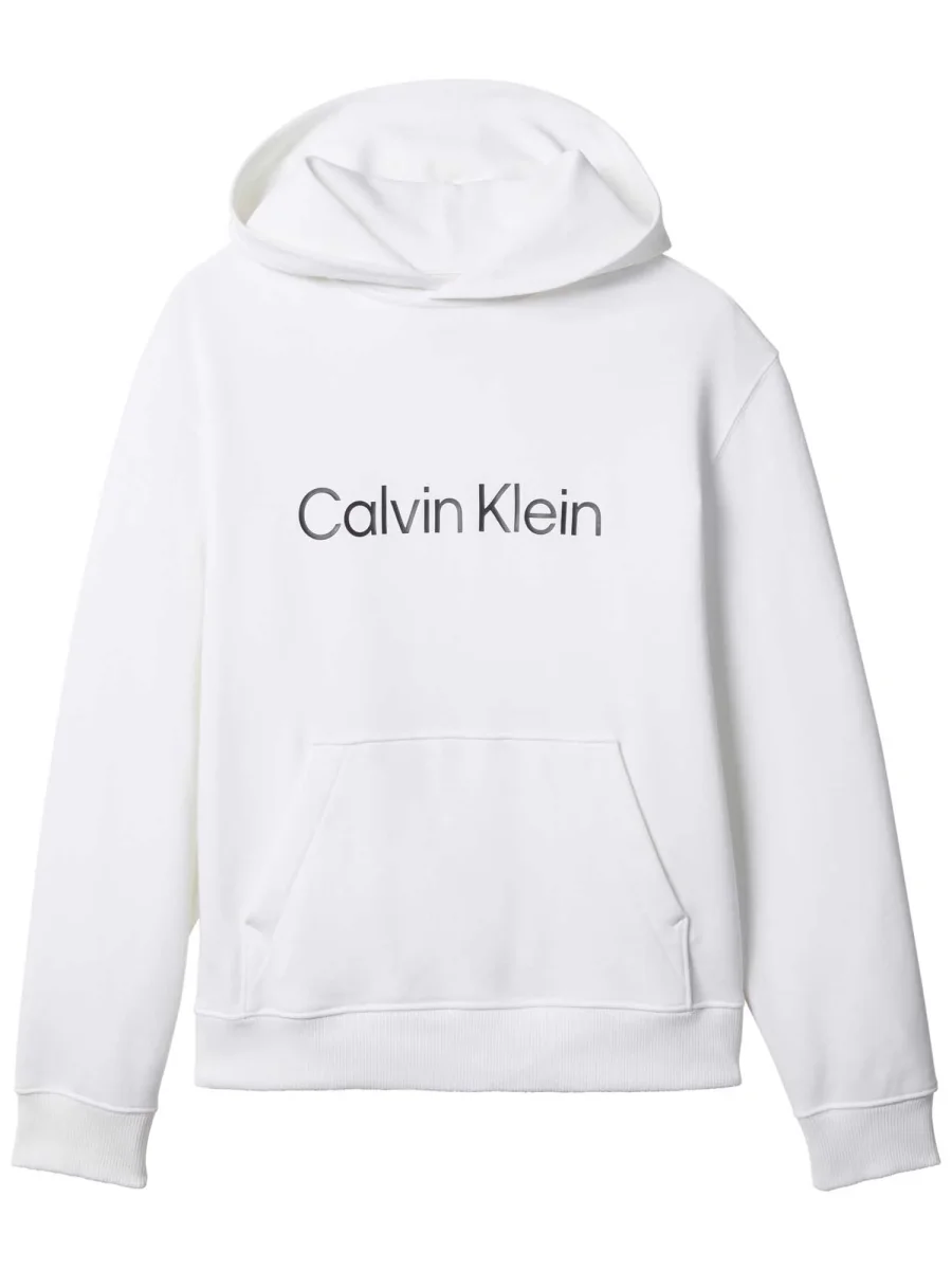 FELPA BIANCA CALVIN KLEIN CON CAPPUCCIO DA UOMO - immagine 3