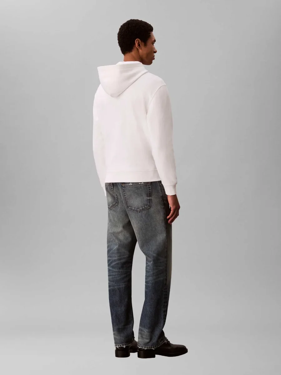 FELPA BIANCA CALVIN KLEIN CON CAPPUCCIO DA UOMO - immagine 4