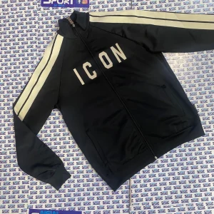 FELPA CON BANDE E ZIP ICON