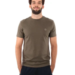 T-SHIRT LOGO PICCOLO RICAMATO TIMBERLAND UOMO OLIVA