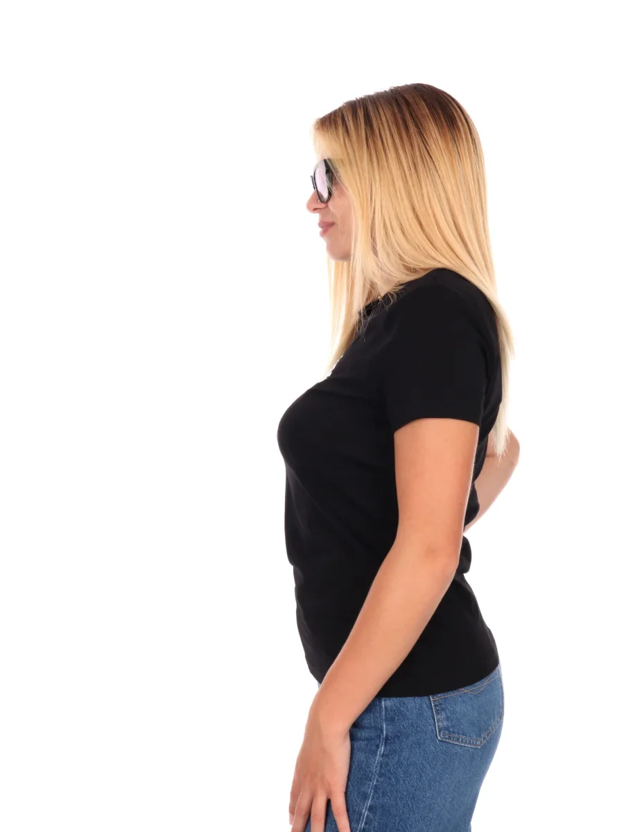 T-SHIRT CON LOGO APPLICATO EA7 EMPORIO ARMANI DA DONNA NERO - immagine 4