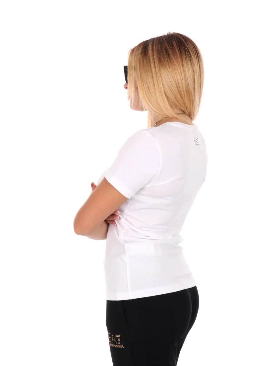 T-SHIRT CON LOGO SLIM EA7 EMPORIO ARMANI DA DONNA BIANCO - immagine 4