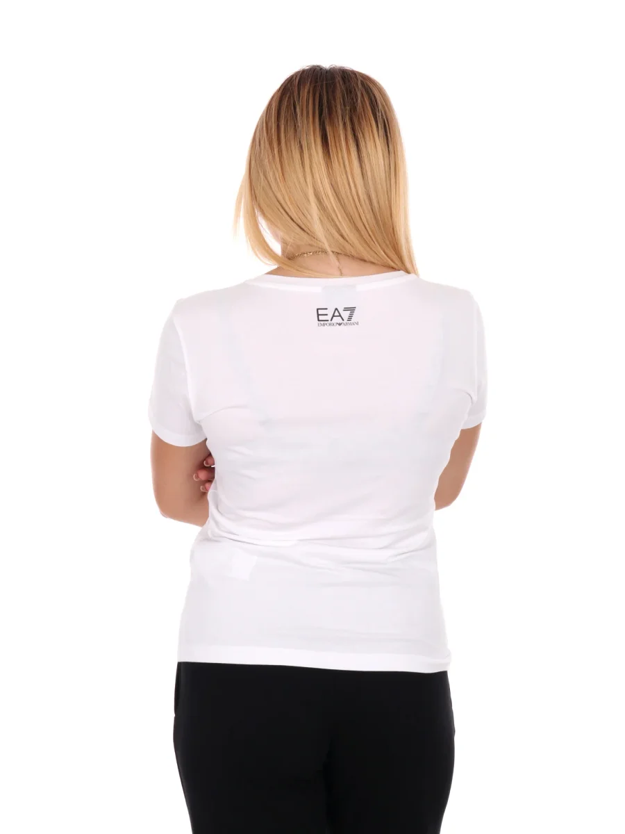 T-SHIRT CON LOGO SLIM EA7 EMPORIO ARMANI DA DONNA BIANCO - immagine 5