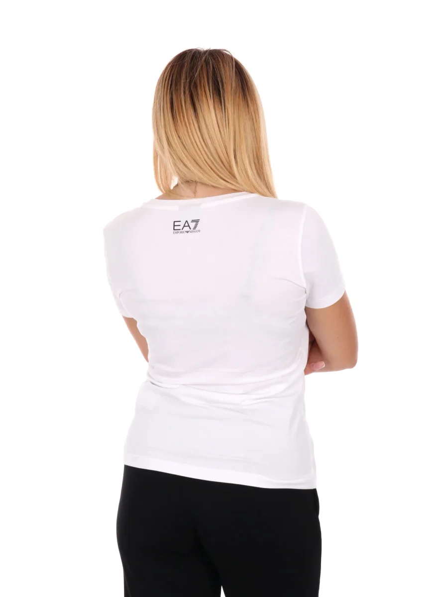 T-SHIRT CON LOGO SLIM EA7 EMPORIO ARMANI DA DONNA BIANCO - immagine 6