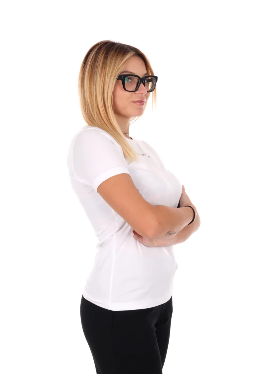 T-SHIRT CON LOGO SLIM EA7 EMPORIO ARMANI DA DONNA BIANCO - immagine 8