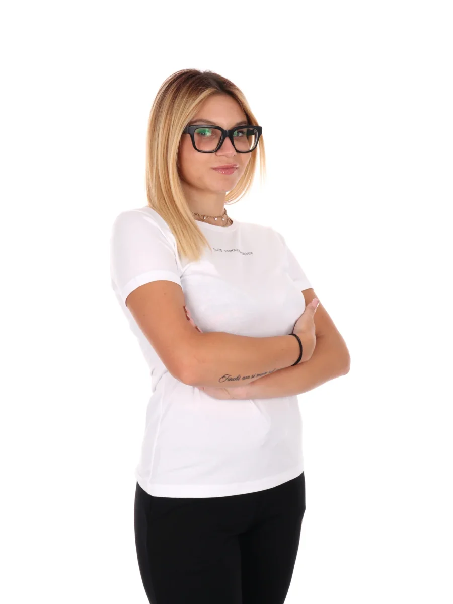 T-SHIRT CON LOGO SLIM EA7 EMPORIO ARMANI DA DONNA BIANCO - immagine 9