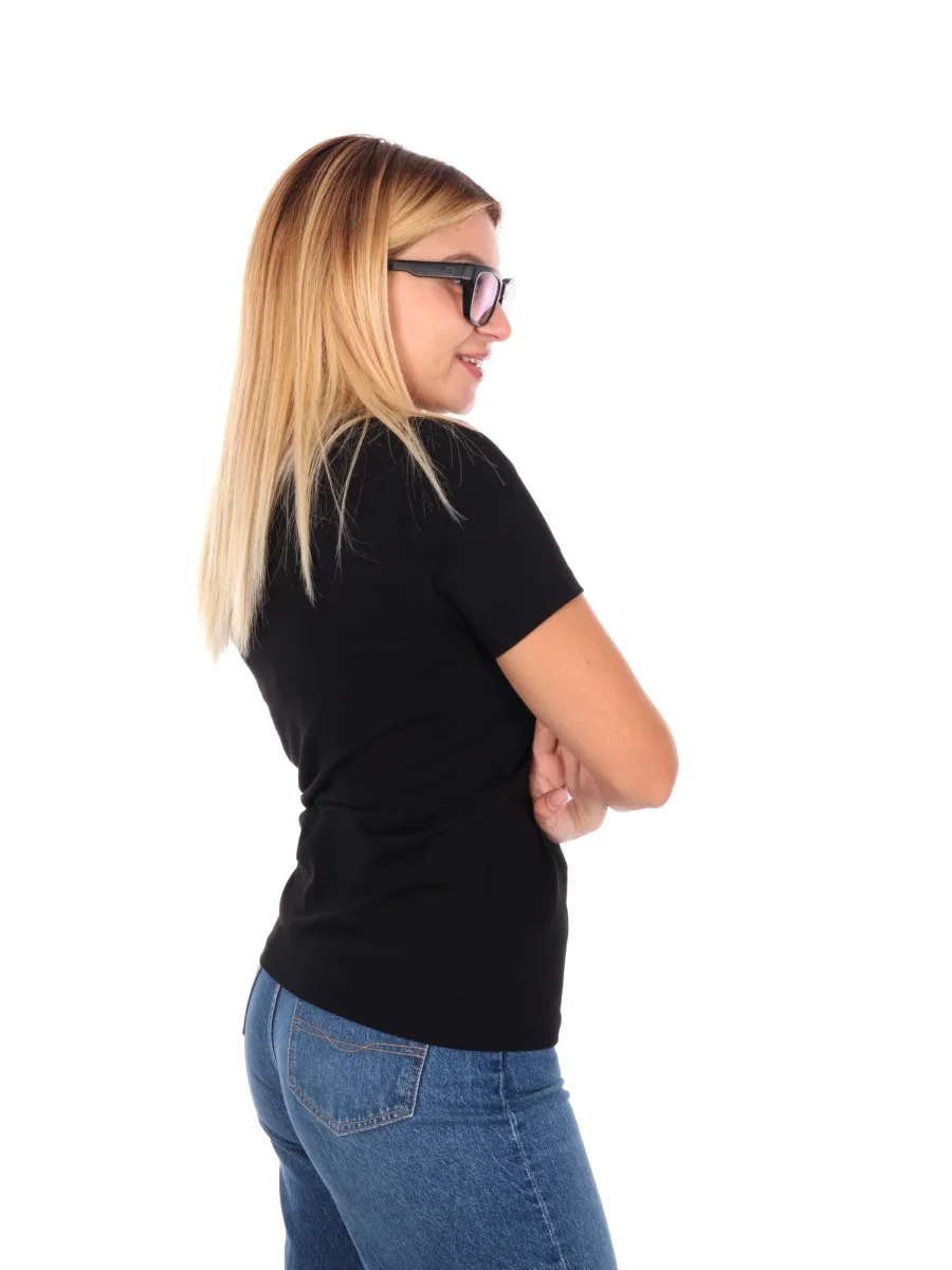 T-SHIRT CON LOGO SLIM EA7 EMPORIO ARMANI DA DONNA NERO - immagine 7