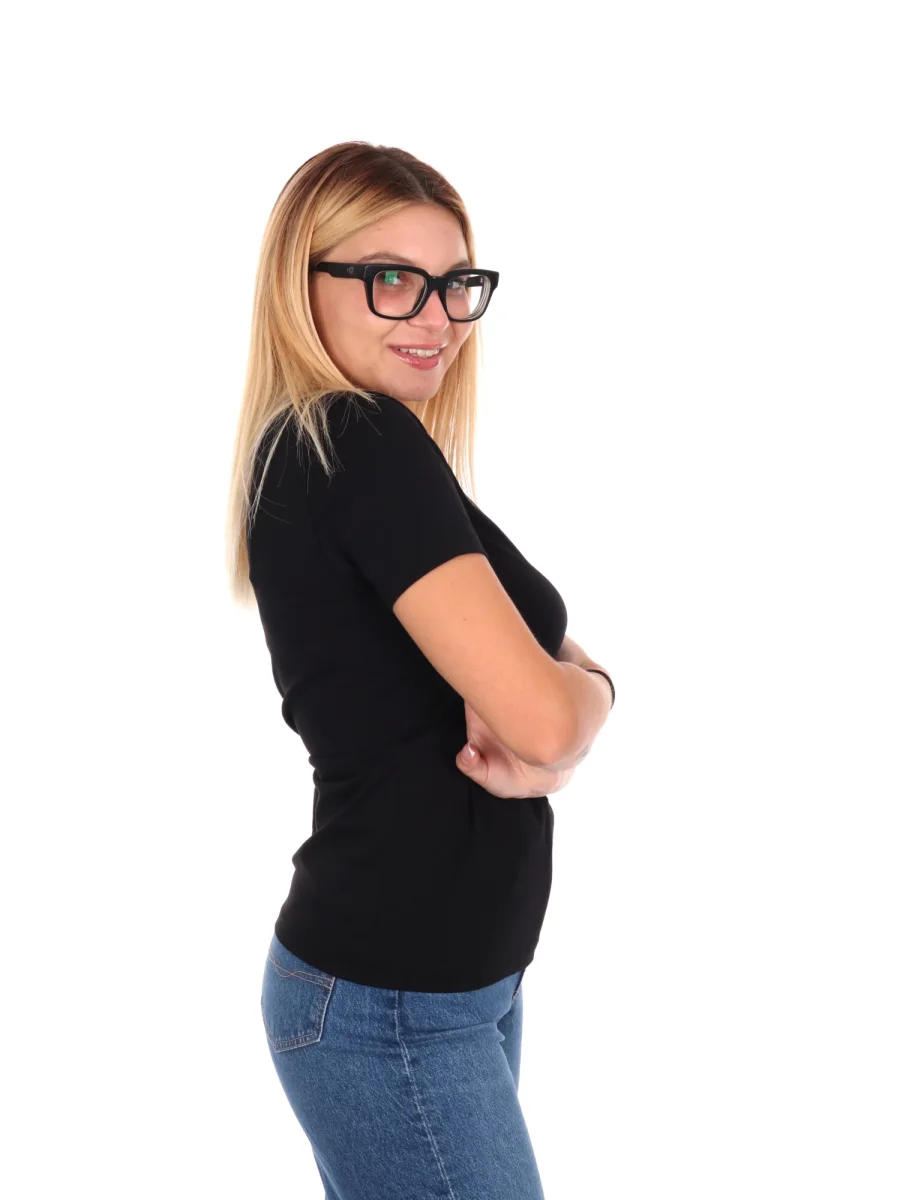 T-SHIRT CON LOGO SLIM EA7 EMPORIO ARMANI DA DONNA NERO - immagine 8