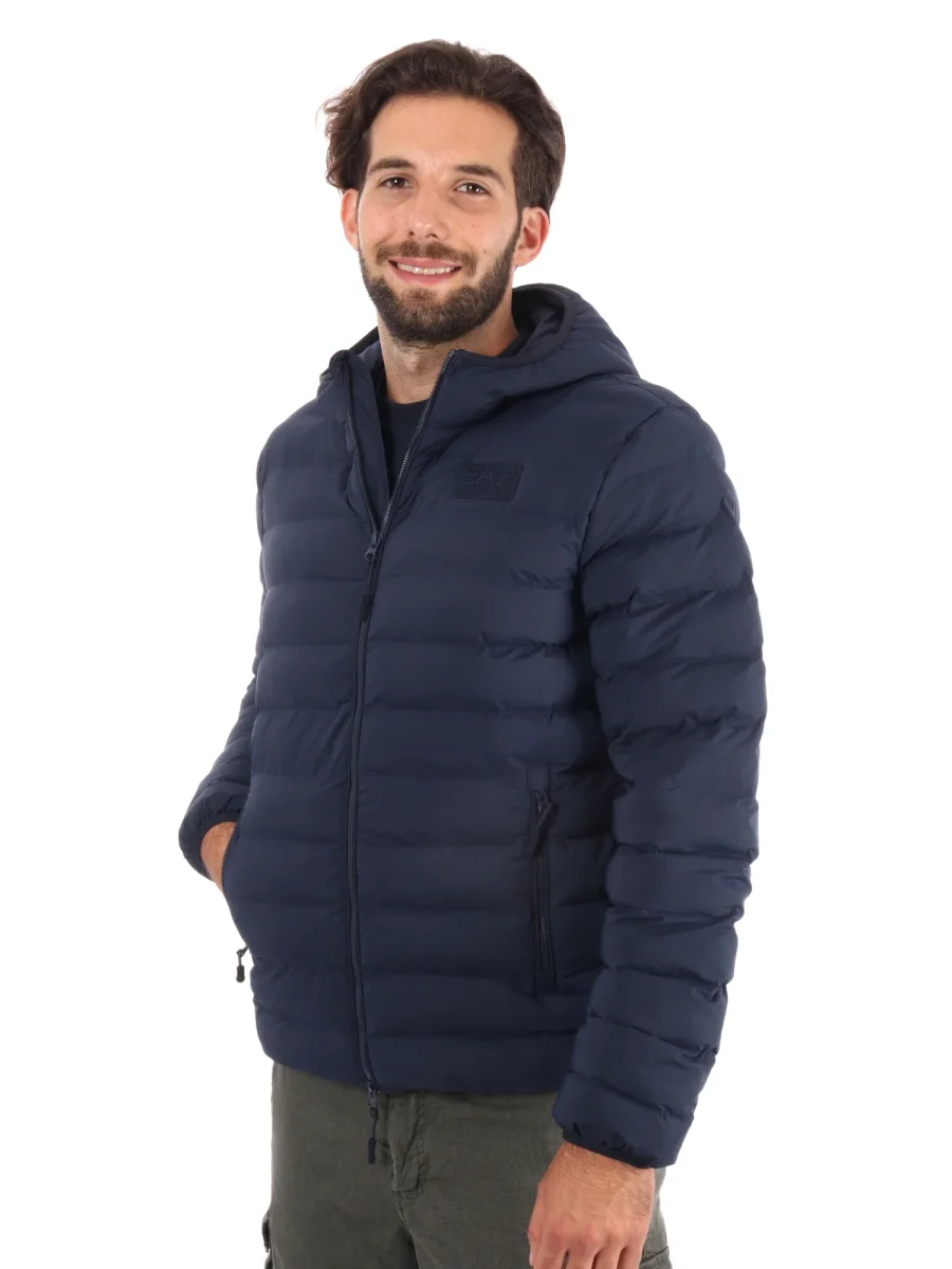 GIUBBINO IMBOTTITO CON CAPPUCCIO EA7 EMPORIO ARMANI DA UOMO BLU - immagine 2