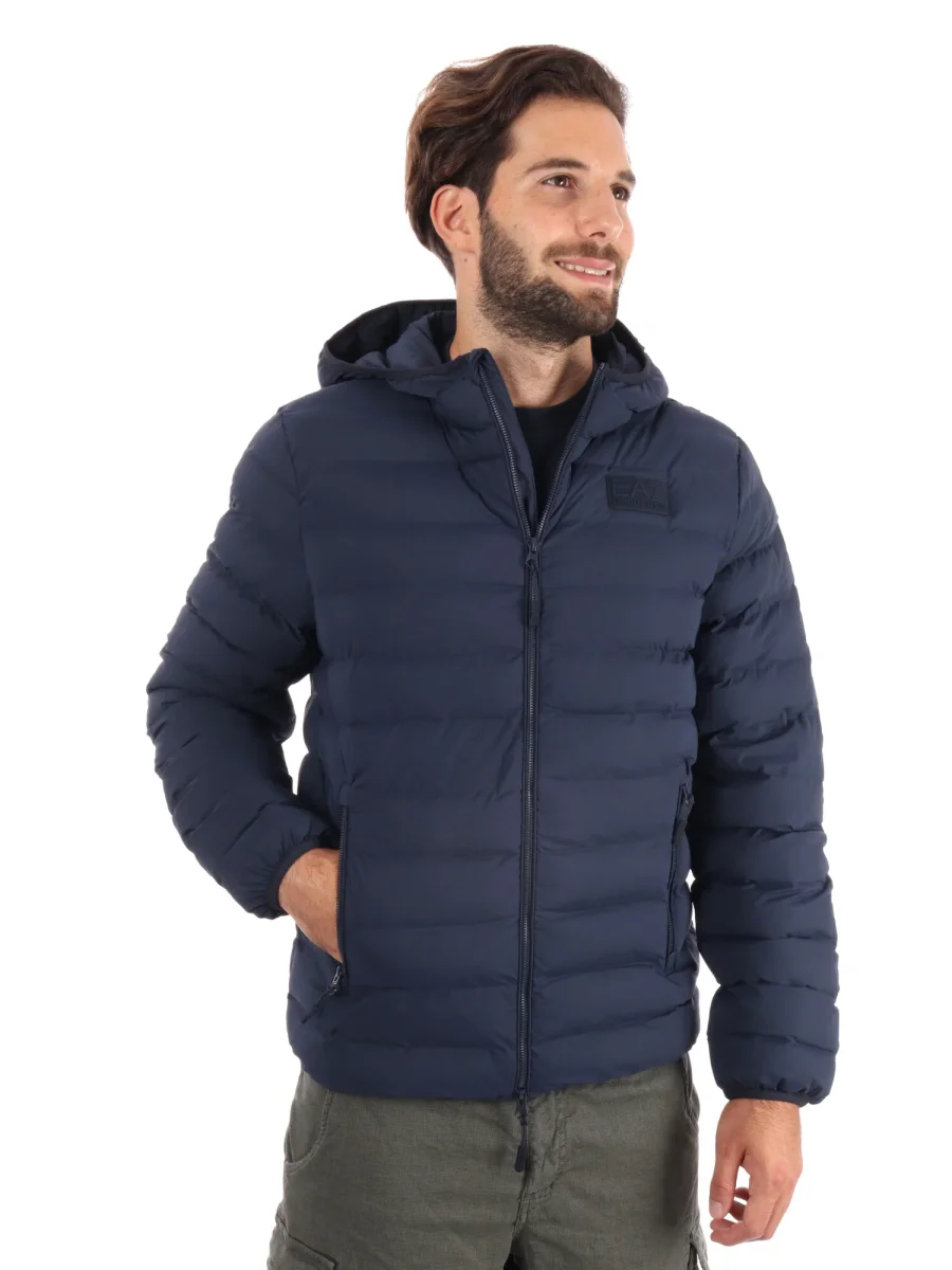 GIUBBINO IMBOTTITO CON CAPPUCCIO EA7 EMPORIO ARMANI DA UOMO BLU - immagine 9