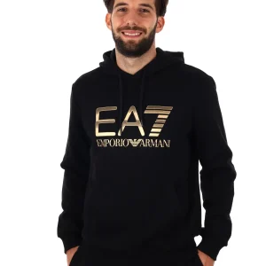 FELPA TRAIN LOGO EA7 EMPORIO ARMANI DA UOMO NERO ORO