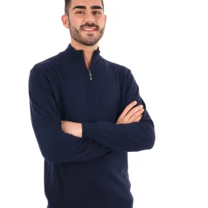 MAGLIA MEZZA ZIP FB UOMO BLU