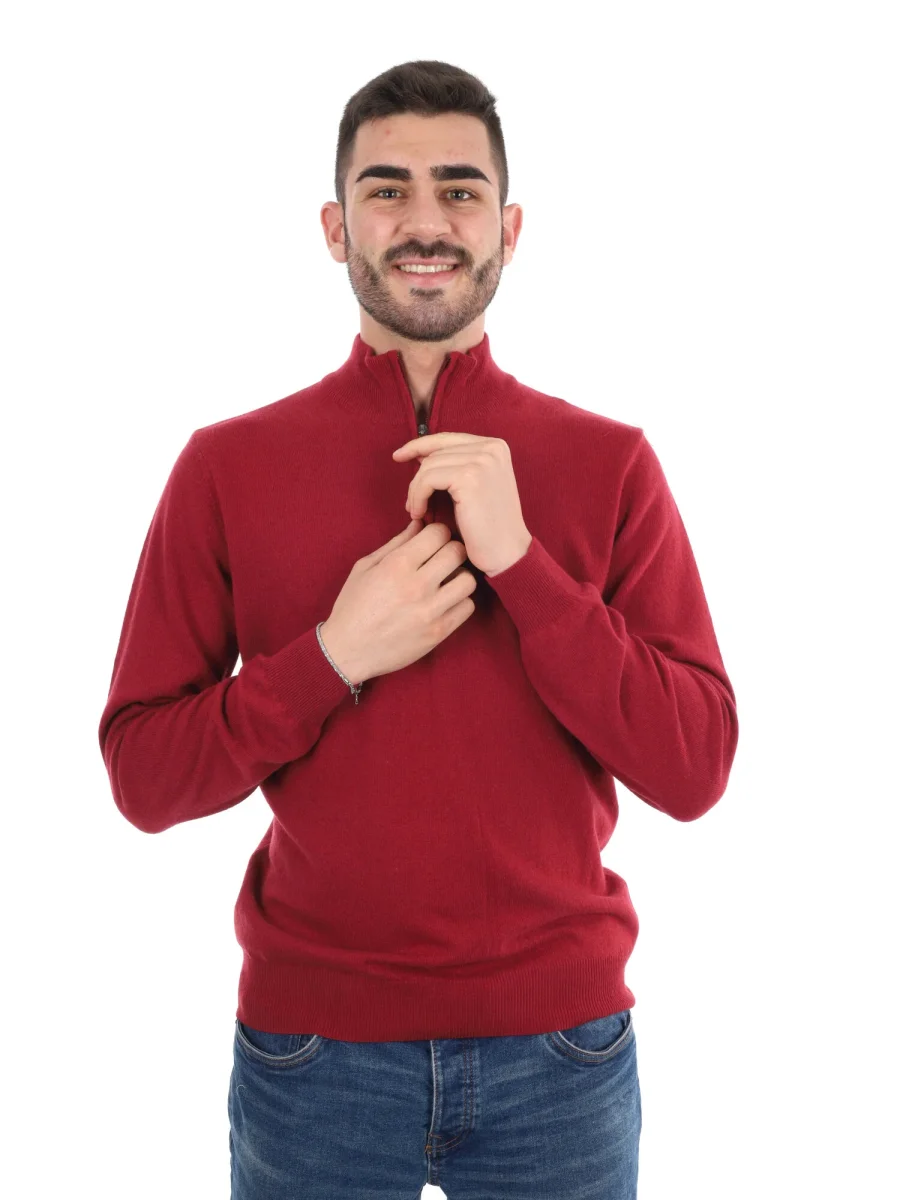 MAGLIA MEZZA ZIP FB UOMO BORDEAUX - immagine 2