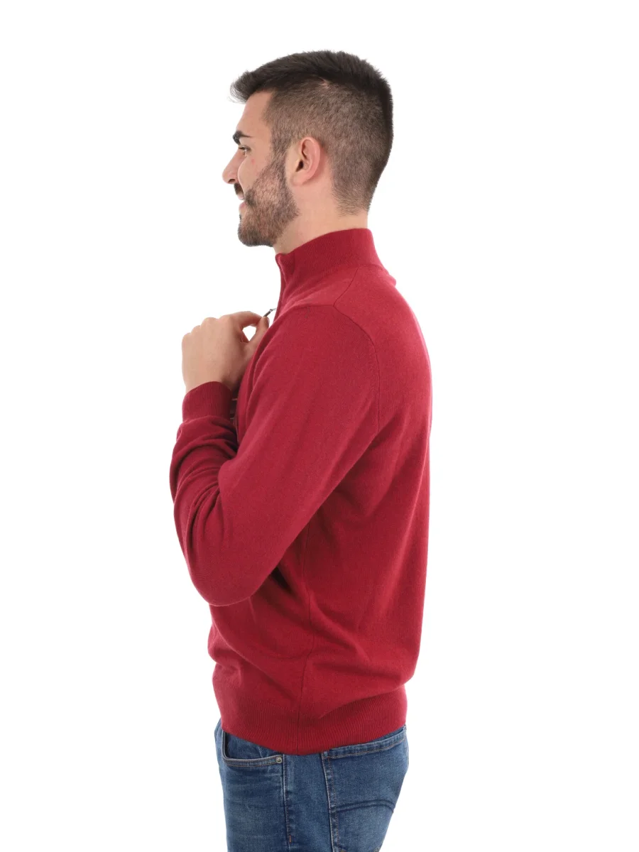 MAGLIA MEZZA ZIP FB UOMO BORDEAUX - immagine 4