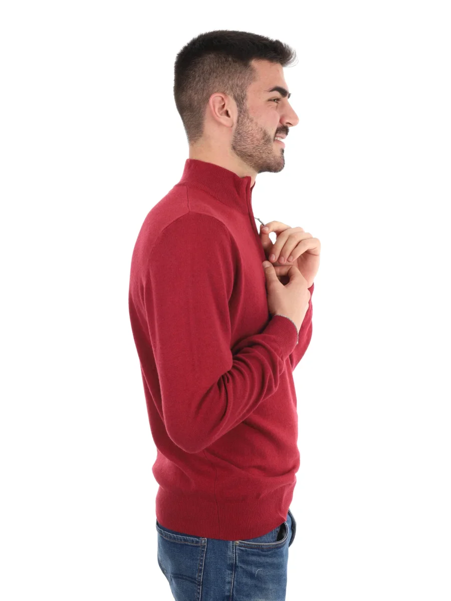 MAGLIA MEZZA ZIP FB UOMO BORDEAUX - immagine 8