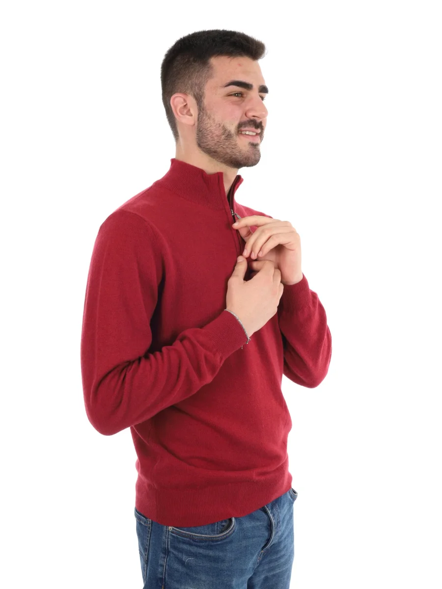 MAGLIA MEZZA ZIP FB UOMO BORDEAUX - immagine 9