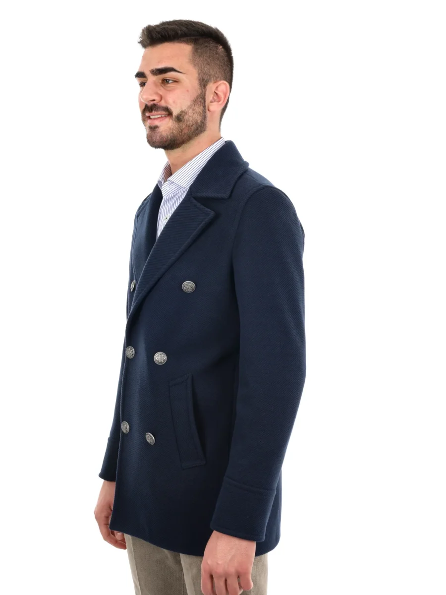 CAPPOTTO BLAZER PICOT DOPPIO PETTO FB DA UOMO BLU - immagine 3