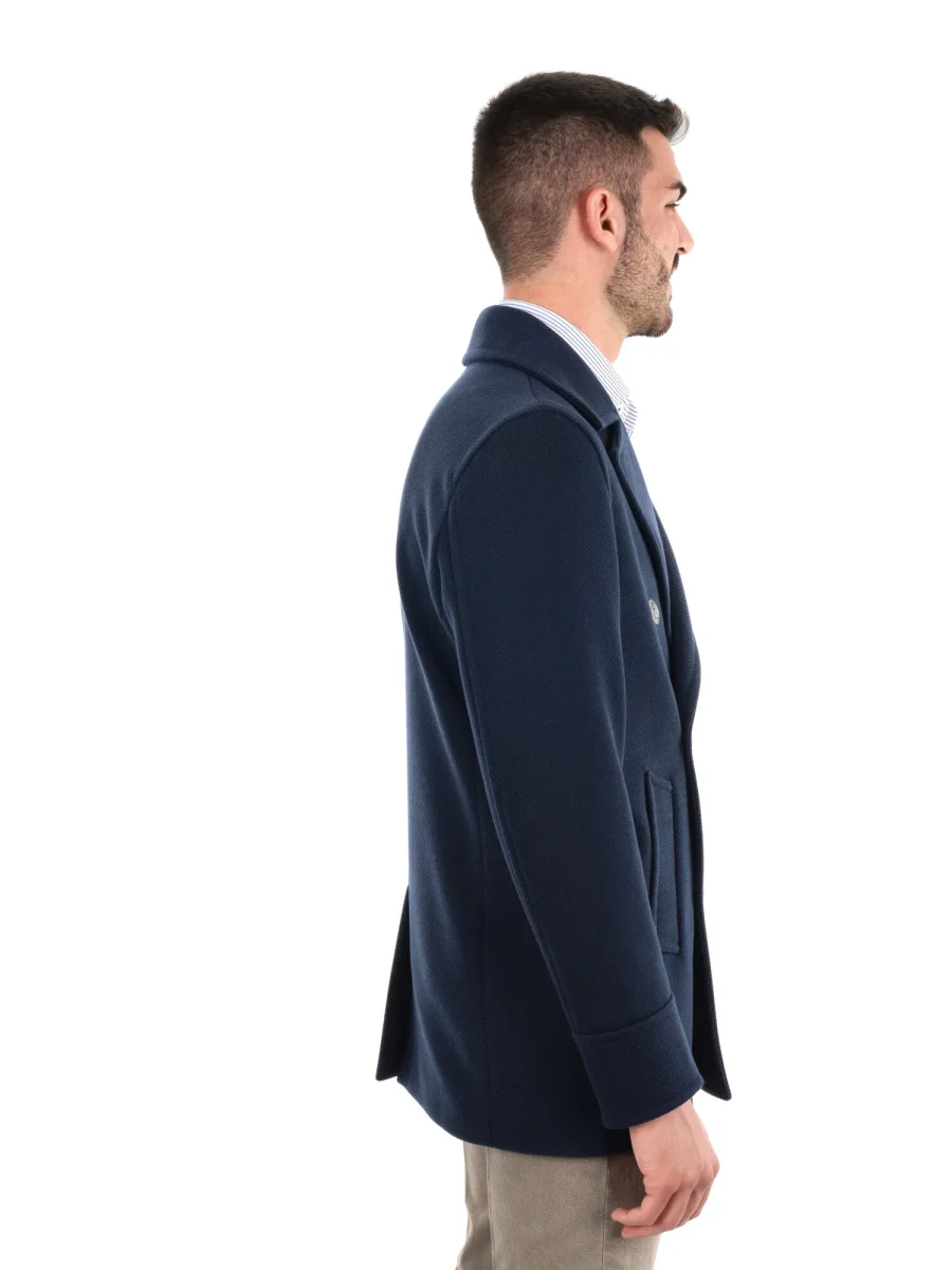 CAPPOTTO BLAZER PICOT DOPPIO PETTO FB DA UOMO BLU - immagine 7