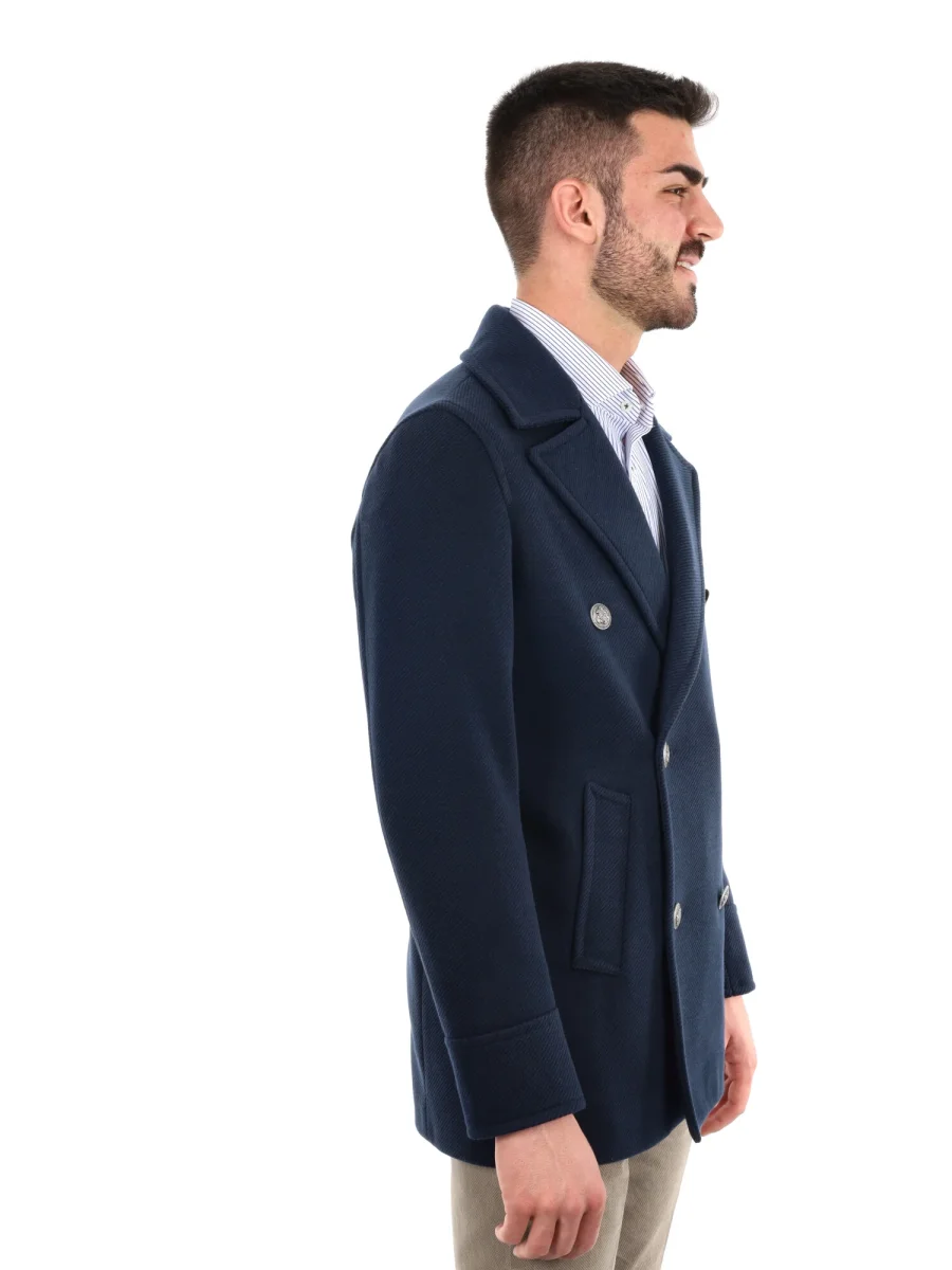 CAPPOTTO BLAZER PICOT DOPPIO PETTO FB DA UOMO BLU - immagine 8