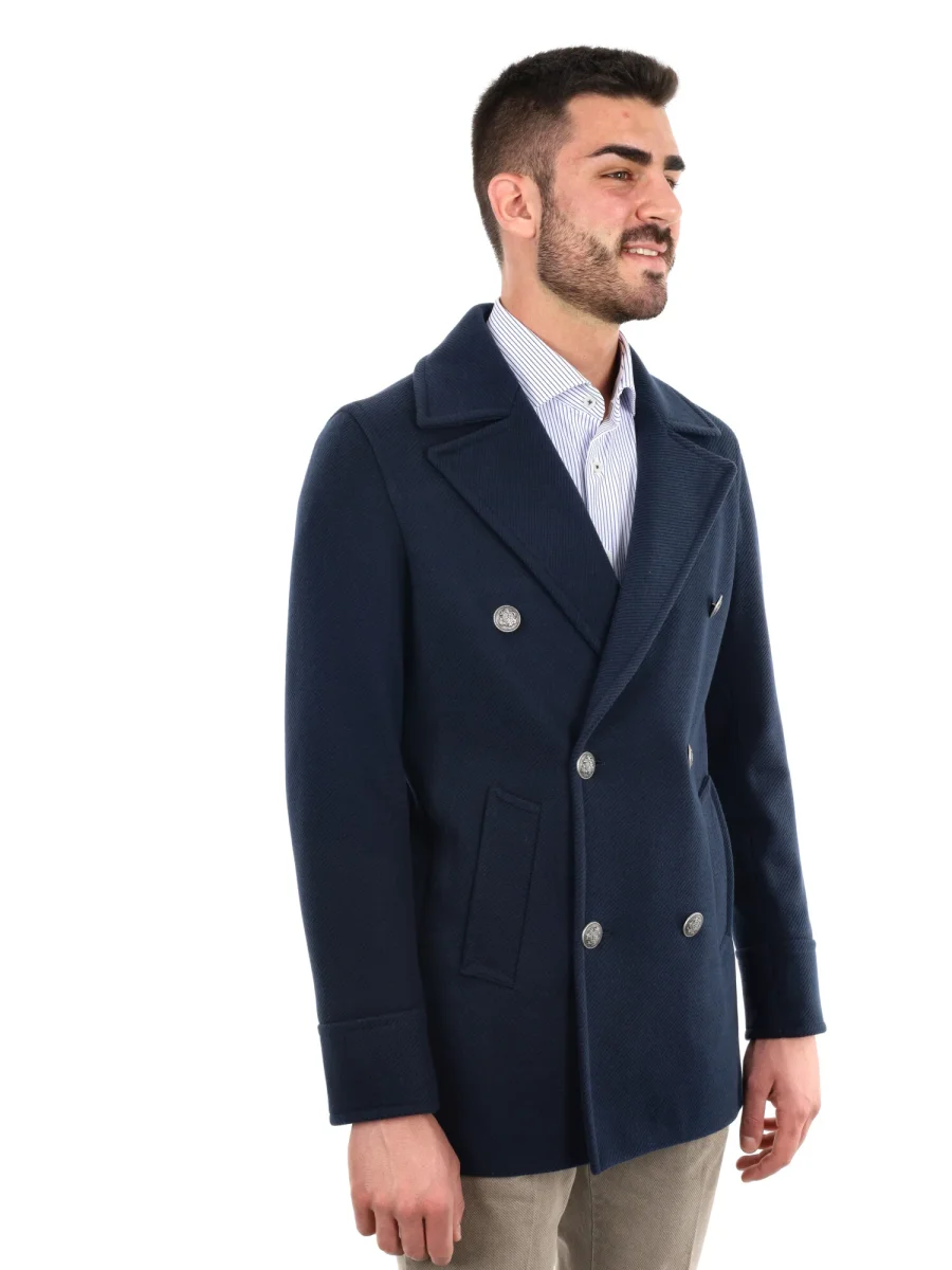 CAPPOTTO BLAZER PICOT DOPPIO PETTO FB DA UOMO BLU - immagine 9