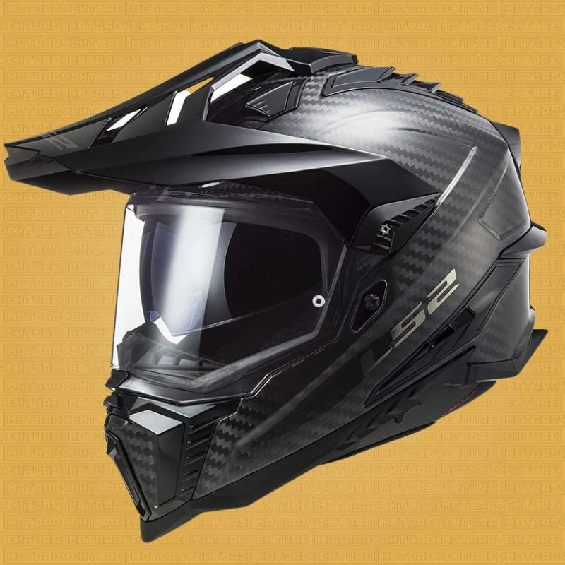 Casco Adventure LS2 MX701 C EXPLORER Carbonio 2206 Carbon nero lucido