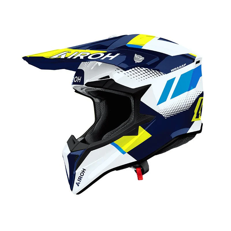 Casco Airoh Wraaap Vision Yellow/Blue Gloss - immagine 2