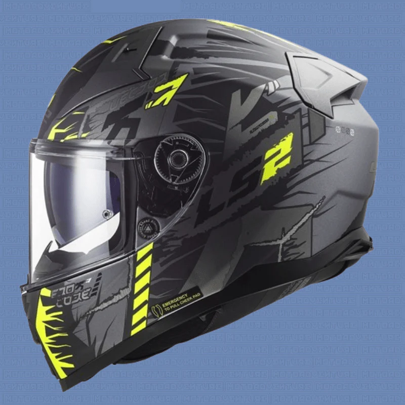 Casco integrale LS2 FF811 VECTOR II Fibra ECE2206 Techbot titanio opaco giallo - immagine 2