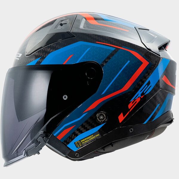 Casco jet LS2 Infinity 2 OF603 Carbon - immagine 2