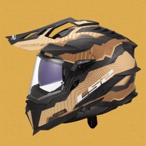 Casco LS2 MX701 C EXPLORER 2206 Carbon Trick Brown sand