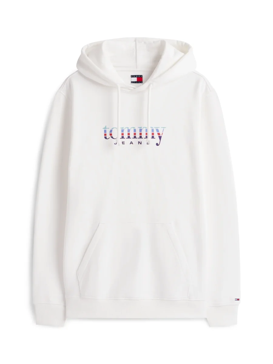 FELPA BIANCA TOMMY JEANS CON CAPPUCCIO E LOGO DA UOMO - immagine 3