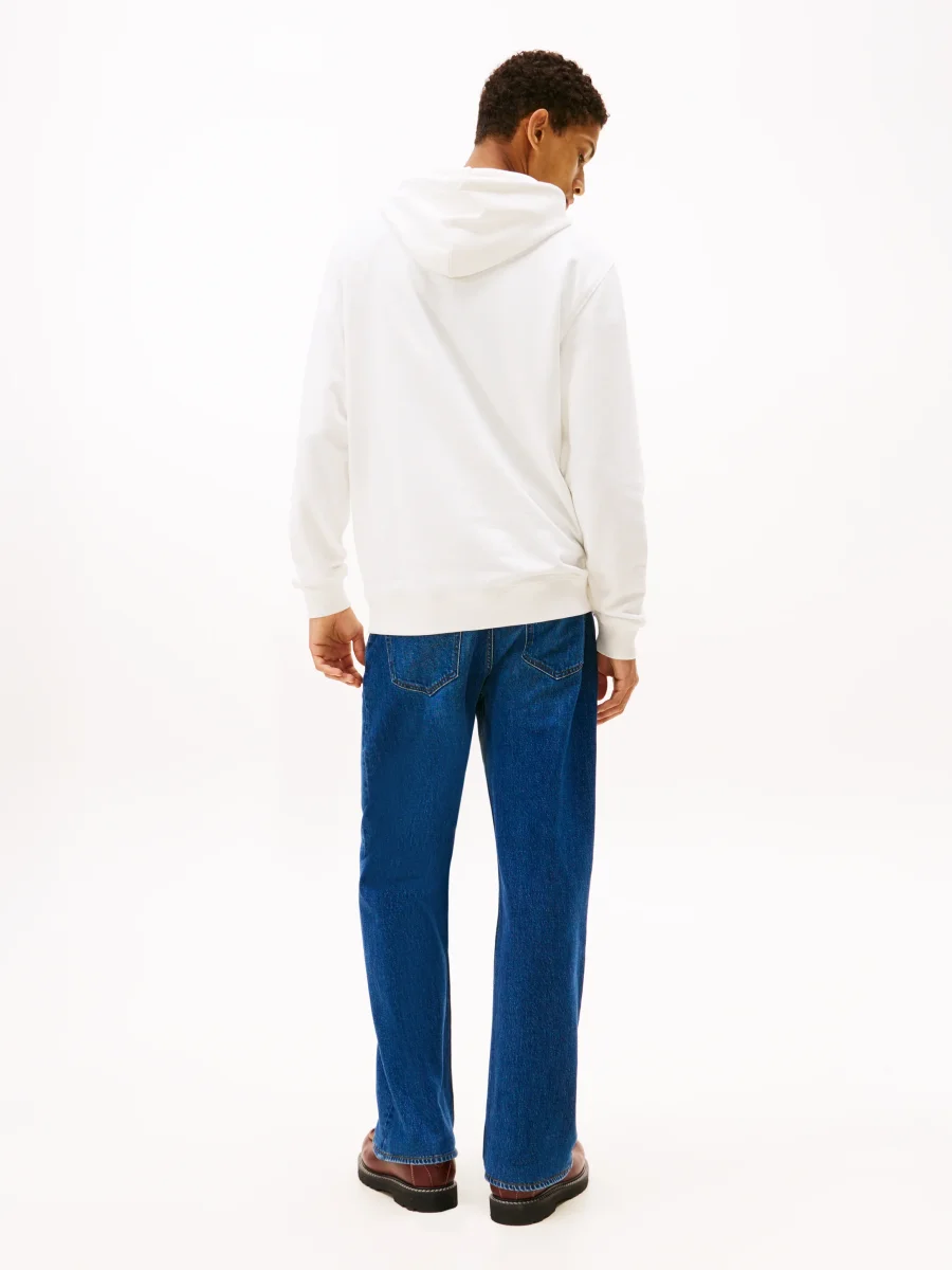 FELPA BIANCA TOMMY JEANS CON CAPPUCCIO E LOGO DA UOMO - immagine 4